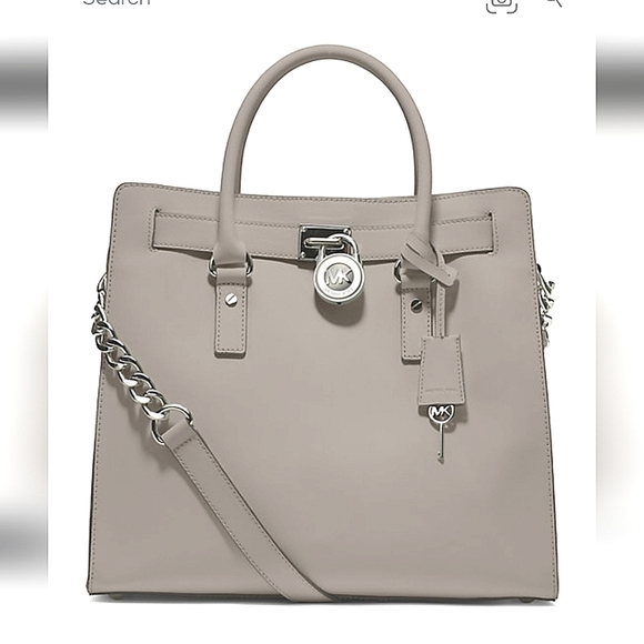 MICHAEL MICHAEL KORS Hamilton Saffiano Leather Large Tote grey - Picture 2 of 15